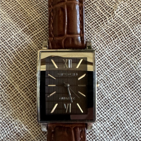 Epoch Ladies Watch with Brown Leather Croc Band - Picture 2 of 6